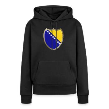 Bosnie (Bosnien_Wappen) - Sweat à capuche Premium bio Femme - noir - Devant - Julia (174cm)