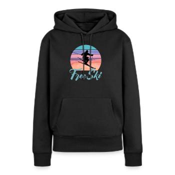 Ski gratuit, sports d'hiver, ski, ski de slalom, Sk - Sweat à capuche Premium bio Femme - noir - Devant - Julia (174cm)