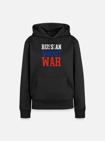 Russian against war - Frauen Premium Bio Hoodie - Schwarz