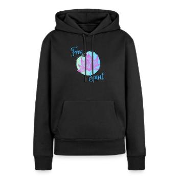 Free Spirit - Frauen Premium Bio Hoodie - Schwarz - Vorne - Julia (174cm)