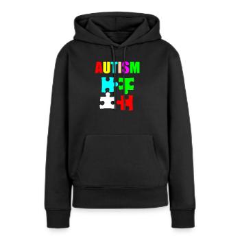 L’autisme brillant - Sweat à capuche Premium bio Femme - noir - Devant - Julia (174cm)