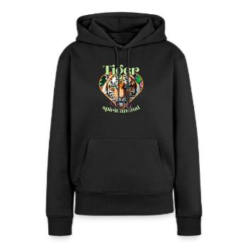 Le tigre est l’animal de mon âme. - Sweat à capuche Premium bio Femme - noir - Devant - Julia (174cm)