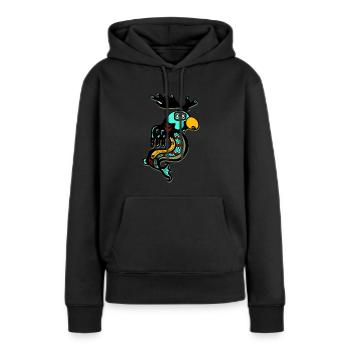 tribal - Sweat à capuche Premium bio Femme - noir - Devant - Julia (174cm)