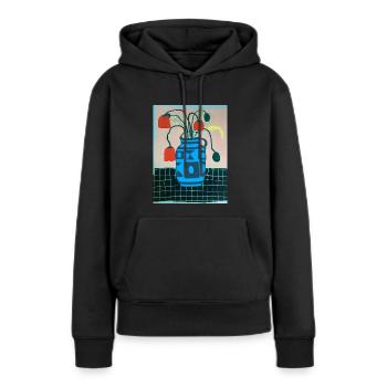 Flower vase - Women’s Premium Organic Hoodie - black - Front - Julia (174cm)