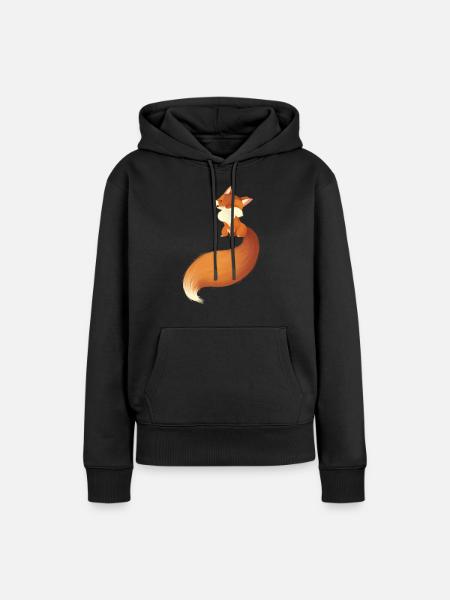 Fuchs - Frauen Premium Bio Hoodie - Schwarz