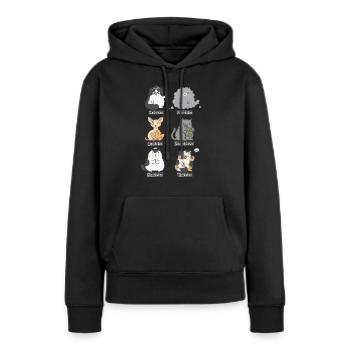 Aub-Katzen - Frauen Premium Bio Hoodie - Schwarz - Vorne - Julia (174cm)