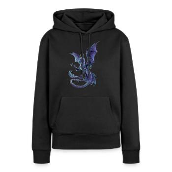 dragon céleste - Sweat à capuche Premium bio Femme - noir - Devant - Julia (174cm)