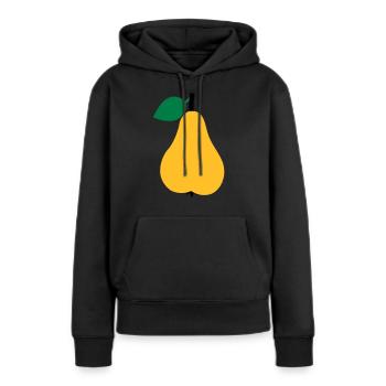 Birne - Frauen Premium Bio Hoodie - Schwarz - Vorne - Julia (174cm)