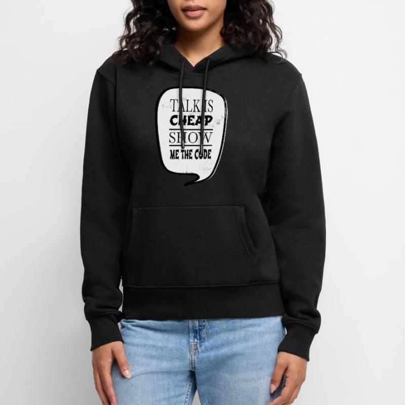 present coding software development Frauen Premium Bio Hoodie