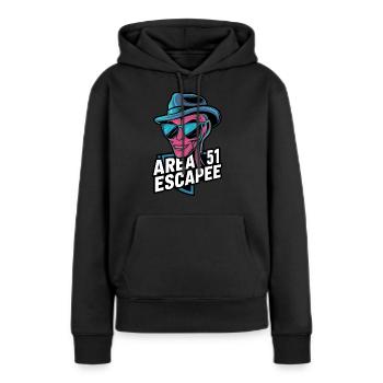 Évadé de la zone 51 - Sweat à capuche Premium bio Femme - noir - Devant - Julia (174cm)