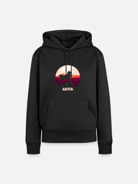 Akita - Frauen Premium Bio Hoodie - Schwarz