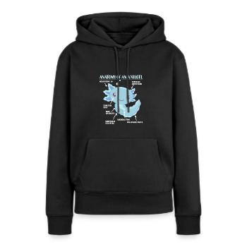 Axolotl Explication Anatomie d’un Axolotl - Sweat à capuche Premium bio Femme - noir - Devant - Julia (174cm)
