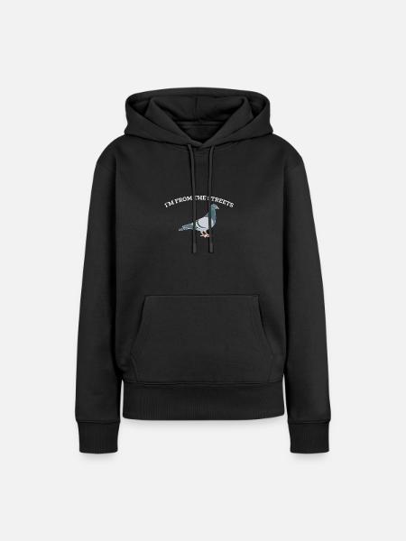 Taube Shirt Geschenk - Frauen Premium Bio Hoodie - Schwarz