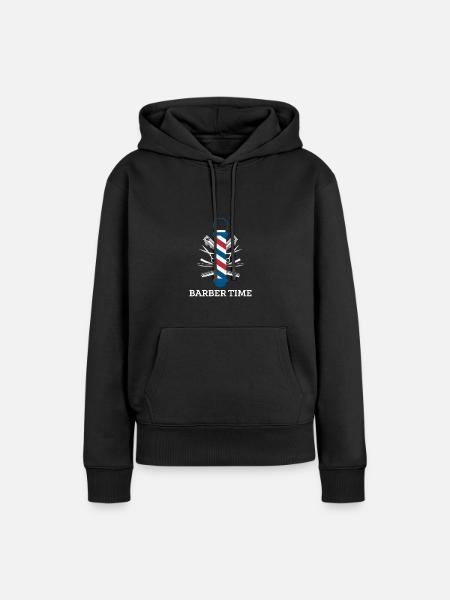 Barber Time Shirt Geschenk - Frauen Premium Bio Hoodie - Schwarz