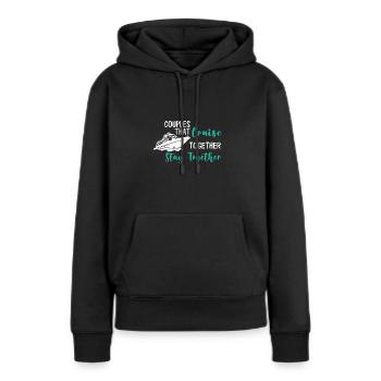 Les couples qui naviguent ensemble restent ensemble - Sweat à capuche Premium bio Femme - noir - Devant - Julia (174cm)