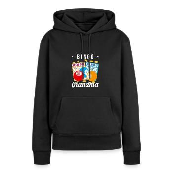 Bingo Grand-mère Chemise Grand-mère Grand-mère - Sweat à capuche Premium bio Femme - noir - Devant - Julia (174cm)
