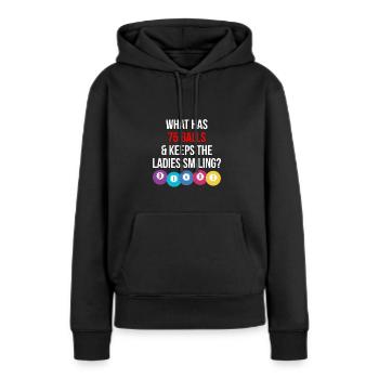What Has 75 Balls & Keeps The Ladies Smiling - Frauen Premium Bio Hoodie - Schwarz - Vorne - Julia (174cm)