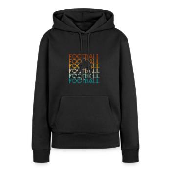 Vintage Retro Football Wide Receiver - Frauen Premium Bio Hoodie - Schwarz - Vorne - Julia (174cm)