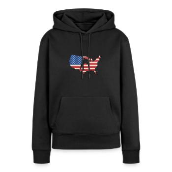 USA Flagge Amerika Fahne Wide Receiver - Frauen Premium Bio Hoodie - Schwarz - Vorne - Julia (174cm)