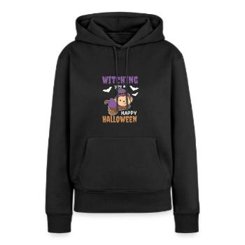Sorcières singes Sorcières Sorcières vous sorcière un joyeux Halloween - Sweat à capuche Premium bio Femme - noir - Devant - Julia (174cm)