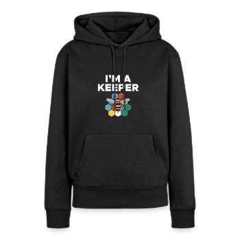 Im A Keeper Bee Shirt Cadeau - Sweat à capuche Premium bio Femme - noir - Devant - Julia (174cm)