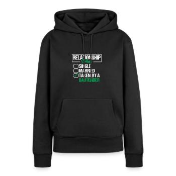 Chemise de statut de relation de barman - Sweat à capuche Premium bio Femme - noir - Devant - Julia (174cm)