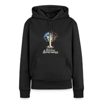 Conscience de l’aveuglement - Sweat à capuche Premium bio Femme - noir - Devant - Julia (174cm)
