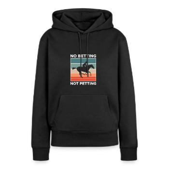 Pas de paris pas de chemise de caresse - Sweat à capuche Premium bio Femme - noir - Devant - Julia (174cm)