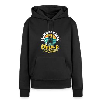 Skimboarding Champ Shirt Geschenk - Frauen Premium Bio Hoodie - Schwarz - Vorne - Julia (174cm)