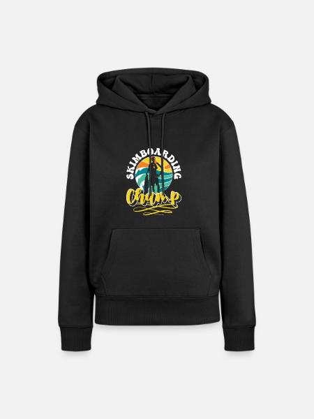 Skimboarding Champ Shirt Geschenk - Frauen Premium Bio Hoodie - Schwarz