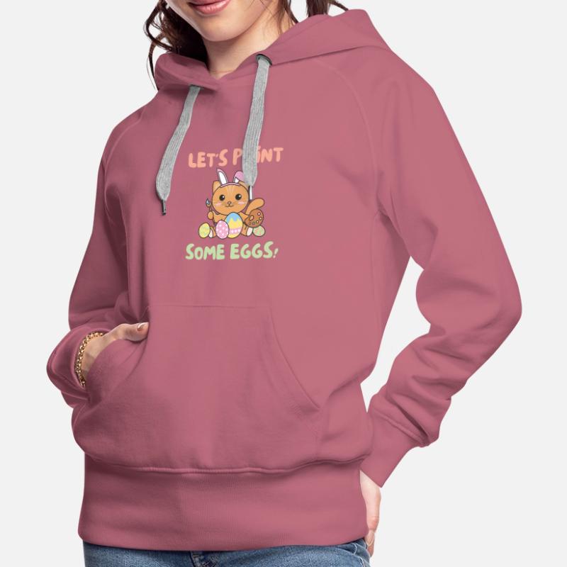 cute cats at Easter with Easter eggs cat Women’s Premium Organic Hoodie