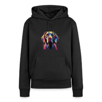 Watercolor Colorful Pointer - Women’s Premium Organic Hoodie - black - Front - Julia (174cm)