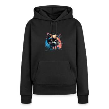 Katze Wasserfarben bunte Himalaya-katze - Frauen Premium Bio Hoodie - Schwarz - Vorne - Julia (174cm)