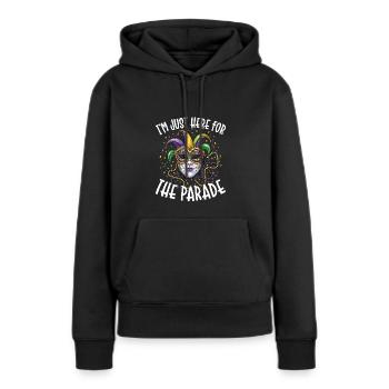 Je ne suis là que pour les carnavals des défilés - Sweat à capuche Premium bio Femme - noir - Devant - Julia (174cm)
