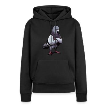 Pigeon pigeon pigeon pigeon colombophile - Sweat à capuche Premium bio Femme - noir - Devant - Julia (174cm)