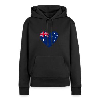 Australia Heart - Frauen Premium Bio Hoodie - Schwarz - Vorne - Julia (174cm)