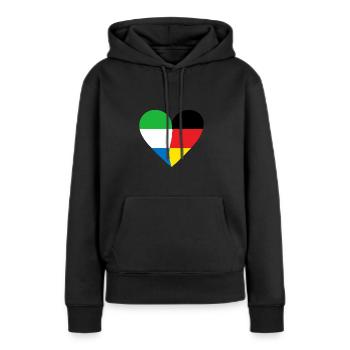 Sierra Leone Germany Heart - Frauen Premium Bio Hoodie - Schwarz - Vorne - Julia (174cm)