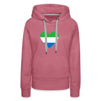 Sierra Leone Heart - Frauen Premium Bio Hoodie - Malve - Vorne - Isabella (175cm)