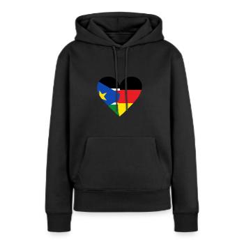 South Sudan Germany Heart - Women’s Premium Organic Hoodie - black - Front - Julia (174cm)