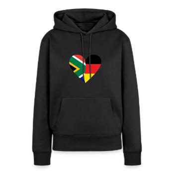 Afrique du Sud Allemagne Cœur - Sweat à capuche Premium bio Femme - noir - Devant - Julia (174cm)