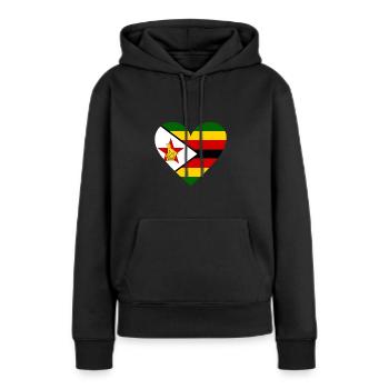 Zimbabwe Heart - Frauen Premium Bio Hoodie - Schwarz - Vorne - Julia (174cm)