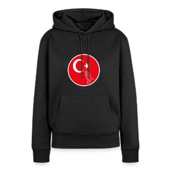 Erdbeben Türkei Flagge - Frauen Premium Bio Hoodie - Schwarz - Vorne - Julia (174cm)