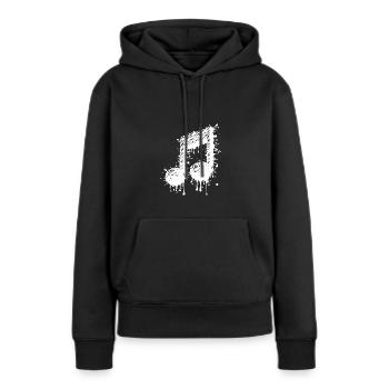 Liquid Music Gamme de croches - Sweat à capuche Premium bio Femme - noir - Devant - Julia (174cm)
