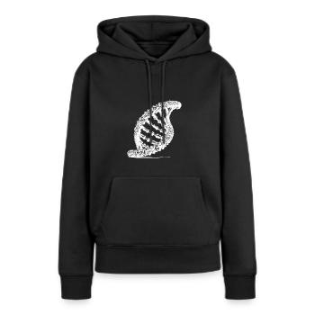 Technique ADN Chaîne Maillons de chaîne torsadés - Sweat à capuche Premium bio Femme - noir - Devant - Julia (174cm)
