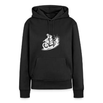Dynamic motocross illustration Drawing - Women’s Premium Organic Hoodie - black - Front - Julia (174cm)