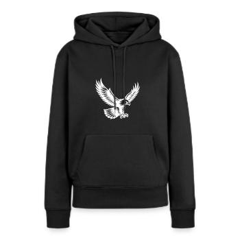 Majestätischer Adler bereit zum Angriff - Frauen Premium Bio Hoodie - Schwarz - Vorne - Julia (174cm)