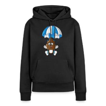 parachute - Sweat à capuche Premium bio Femme - noir - Devant - Julia (174cm)