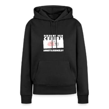 Arbeitsloses Gehirn - Frauen Premium Bio Hoodie - Schwarz - Vorne - Julia (174cm)