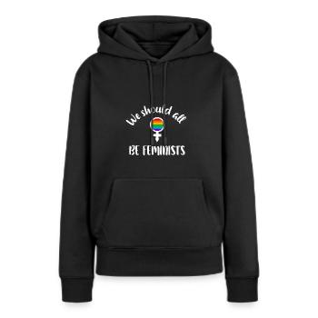 Gleichberechtigung - Frauen Premium Bio Hoodie - Schwarz - Vorne - Julia (174cm)