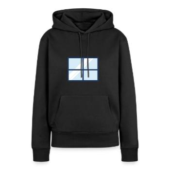 Fenêtre maison appartement - Sweat à capuche Premium bio Femme - noir - Devant - Julia (174cm)